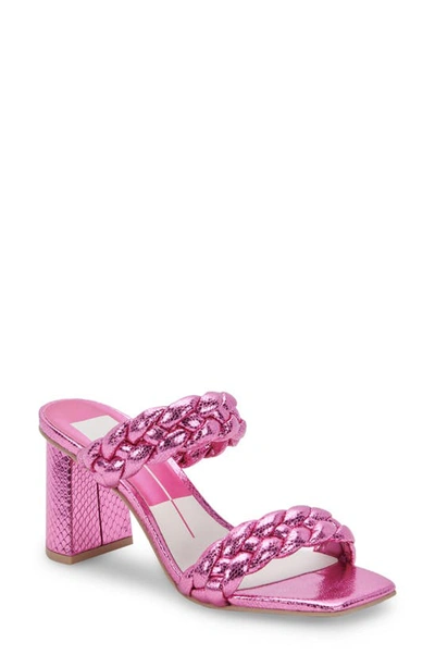 Dolce Vita Paily Braided Sandal In Magenta Crackled