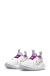 Nike Kids' Flex Runner 2 Slip-on Running Shoe In White/ Violet/ Purple/ Copper