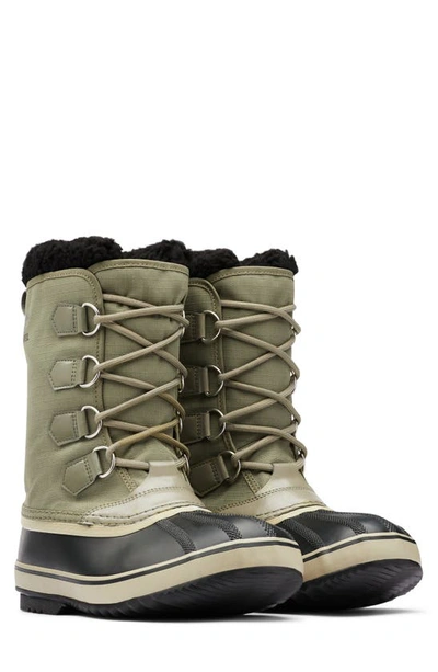 Sorel 1964 Pac™ Faux Shearling-trimmed Nylon-ripstop And Rubber Snow Boots In Sage/ Dark Moss