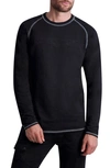Karl Lagerfeld Embossed Logo Long Sleeve Cotton T-shirt In Black