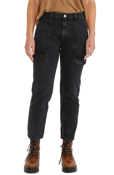 Etica Pax Straight-leg Cropped Cargo Jeans In Black