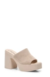 Free People Zoe Platform Slide Sandal In Diamon Suede