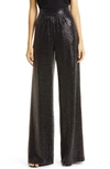 Ramy Brook Gavin Wide Leg Sparkle Pant In Black