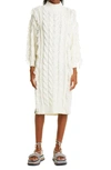 FARM RIO CABLE KNIT BRACELET SLEEVE SWEATER DRESS