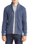 Faherty Marled Organic Cotton & Cashmere Cardigan In Blue Navy Marl