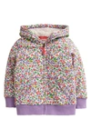 Mini Boden Kids' Shaggy Lined Print Hoodie In Aster Purple Floral