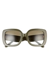 Tory Burch 54mm Butterfly Sunglasses In Olive/ Olive Gradient