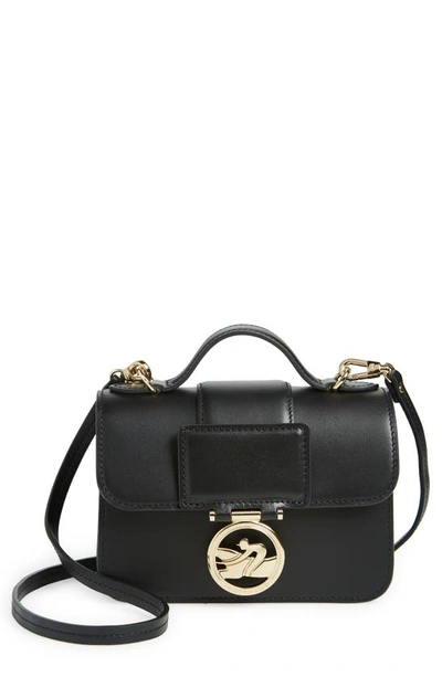 Longchamp Box-trot Leather Crossbody Bag In Noir