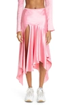 Collina Strada Pansy Handkerchief Midi Skirt In Guava