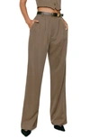 Reformation Brown Mason High-waisted Trousers In Neutrals