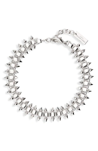 Saint Laurent Court Chain Bracelet In Palladium