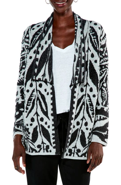 Nic + Zoe Petite Here And There Patterned Cardigan In Black