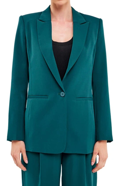 Endless Rose Single Breasted Blazer In Emerald