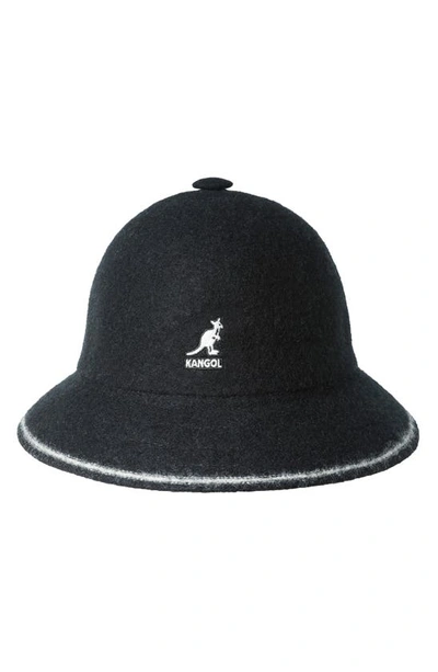 Kangol Cloche Hat In Black/ Off White