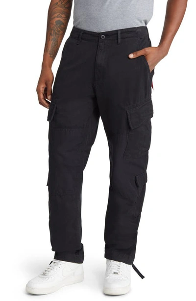 Alpha Industries Acu Straight Leg Cargo Pants In Black