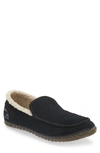 Sorel Men's Dude Moc Suede And Faux Fur Slippers In Black