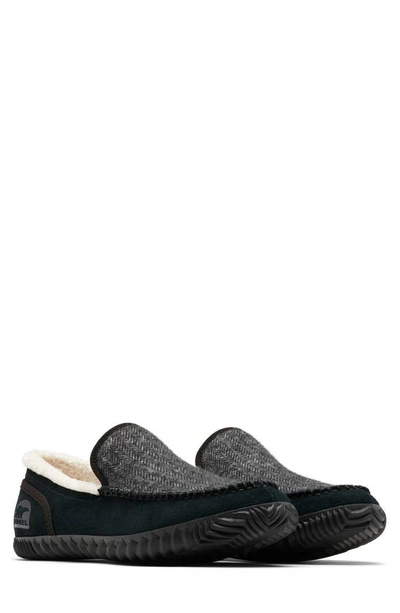 Sorel 'dude Moc' Slipper In Grill/ Black