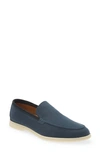 Loro Piana Men's Summer Walk Leather Sneaker Loafers In Blue