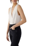 Favorite Daughter The Date Sleeveless Wrap Blouse In Ivory