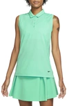 Nike Court Victory Dri-fit Semisheer Sleeveless Polo In Light Menta/ Black