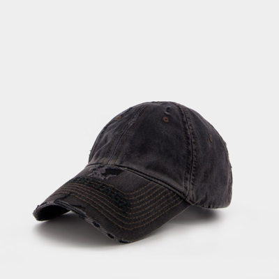 Balenciaga Logo Baseball Cap In Black