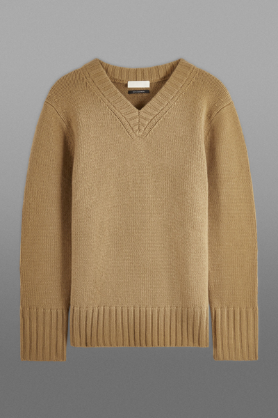Cos The Recycled Cashmere V-neck Jumper In Beige