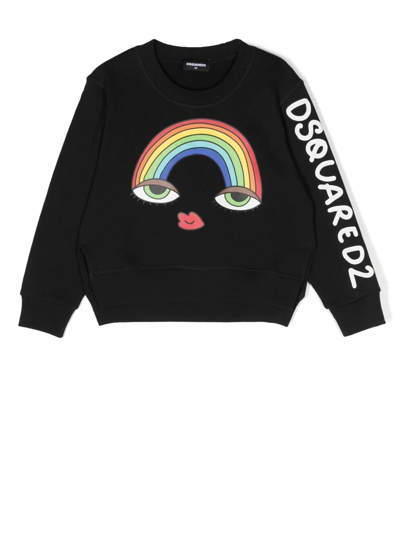 Dsquared2 Graphic-print Logo Sweatshirt In Schwarz