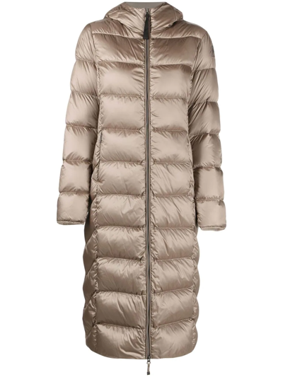 Parajumpers Hooded Feather-down Coat In Brown