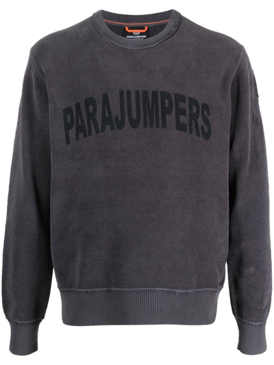 Parajumpers Logo-print Long-sleeve Sweatshirt In Charcoal