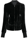 Sapio Velvet Bomber Jacket In Schwarz