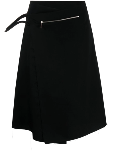 Sapio Wrap-front Kilt Skirt In Black