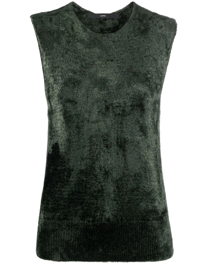 Sapio Textured Sleeveless Waistcoat In Grün