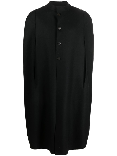 Avant Toi Single-breasted Wool Cape In Black