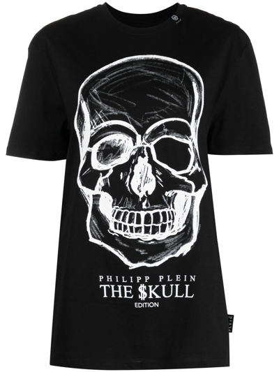 Philipp Plein Skull-print Cotton T-shirt In Schwarz