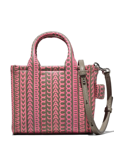 Marc Jacobs The Monogram Leather Micro Tote In Pink