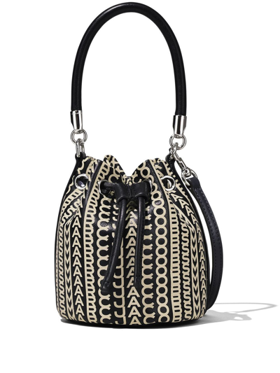 Marc Jacobs The Monogram Leather Mini Bucket Bag In White
