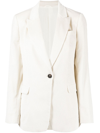 Brunello Cucinelli Ribbed Single-breasted Blazer In White