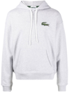 LACOSTE LOGO-PATCH LONG-SLEEVE HOODIE
