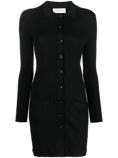 Câllas Flora Flat-collar Cardigan In Black