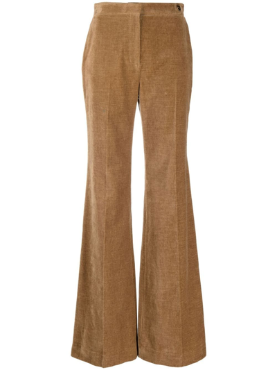 Câllas Lexi High-waist Flared Trousers In Brown