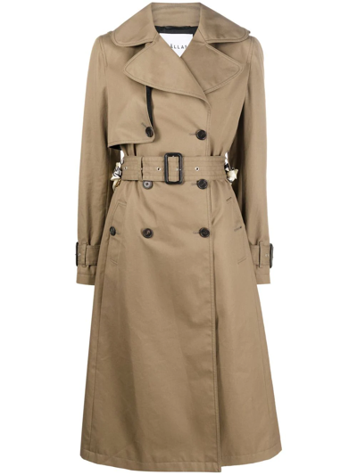 Câllas Anna Double-breasted Trench Coat In Green