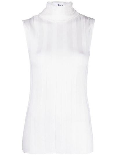 Câllas Romy Sleeveless Roll-neck Top In White