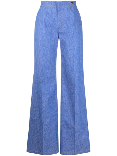 Câllas Jane High-waist Flared Trousers In Blue