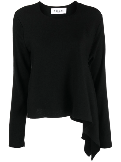 Câllas Heloise Ribbed Merino Jumper In Black