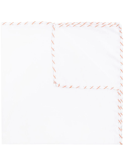 Brunello Cucinelli Contrasting-trim Detail Handkerchief In Weiss