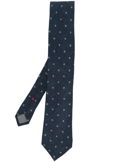 Brunello Cucinelli All-over Graphic-print Tie In Blau