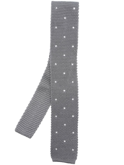 Brunello Cucinelli Long Fine-knit Tie In Grau
