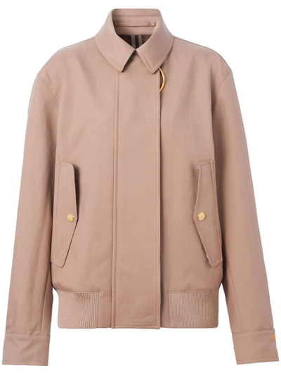 Burberry Zip-up Shirt Jacket In Brown