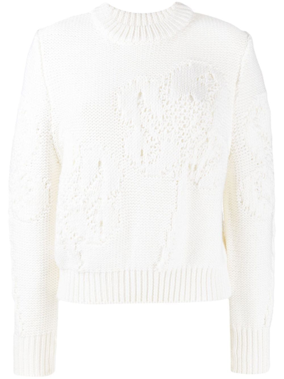 Cecilie Bahnsen Open-knit Virgin Wool Jumper In White