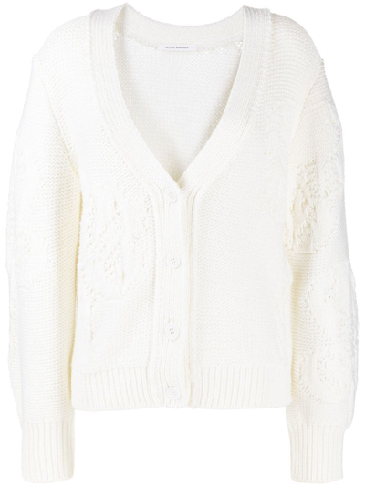 Cecilie Bahnsen V-neck Woollen Cardigan In White